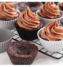 Store muffinsformer, svart–hvit–grå, 6-pakning