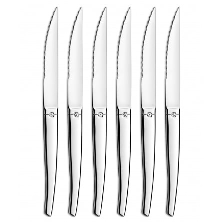 Lou Laguiole Grillknivar i knivblock 6-pack Krom