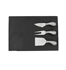 Käsebrettchen Schiefer mit 3 Messern
