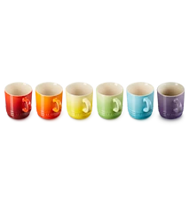 Rainbow Cappuccino Mugg 20 cl Set om 6 Multi
