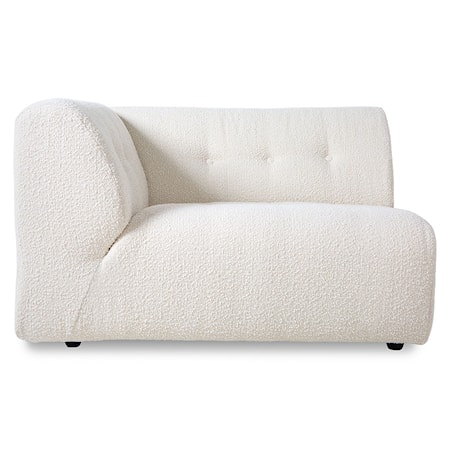 Vint couch: Element vänster 1,5-sits Boucle Gräddvit