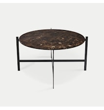 Deck table large - brun marmor/svartlackerad stomme