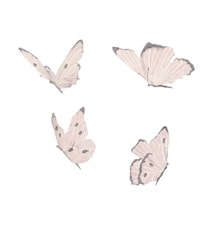 Veggdekorasjon Butterflies 4-pakning White