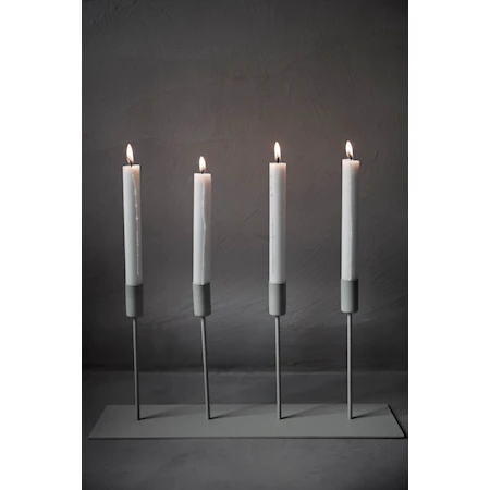 Candlestick 4 Candles Beige Metal