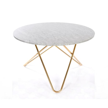 Big O table Spisebord Carrara/Messing