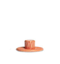 Stripes Ljusstake Ø8 cm Keramik Orange