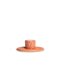 Stripes Ljusstake Ø8 cm Keramik Orange