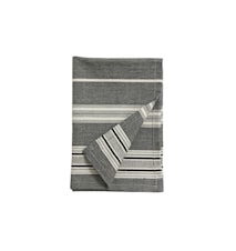 ORION Kjøkkenhåndkle Off White / Svart Stripes