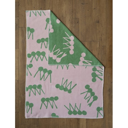 Myra Barnfilt 70x100 cm Bomull Grön/Rosa