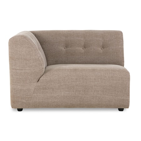 Vint couch: element vänster 1,5-sits linen blend Taupe