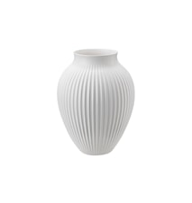 Vase geriffelt Weiß 27 cm