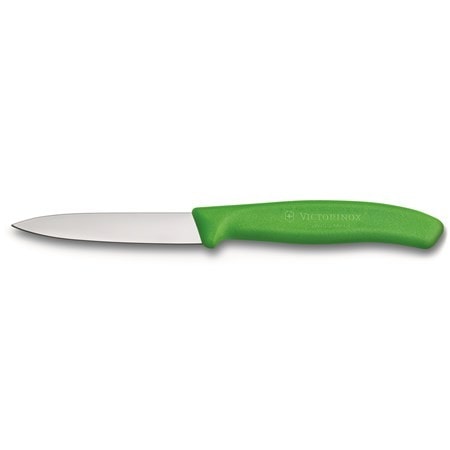 Grøntsag- & skrællekniv 8 cm med grønt nylonhåndtag, spids