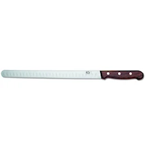 Couteau à saumon nervuré avec manche en bois 30 cm