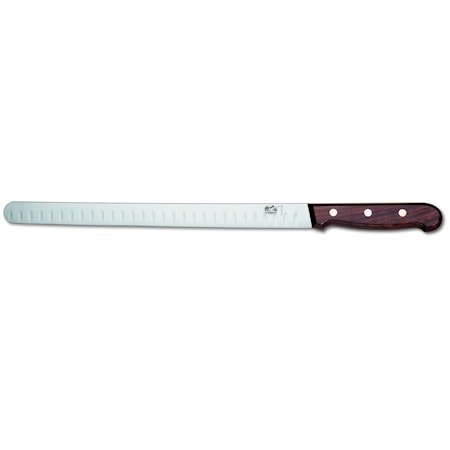 Couteau à saumon nervuré avec manche en bois 30 cm