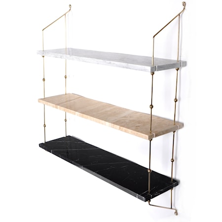 Morse shelve hylla Carrara/Sand/Black/Brass