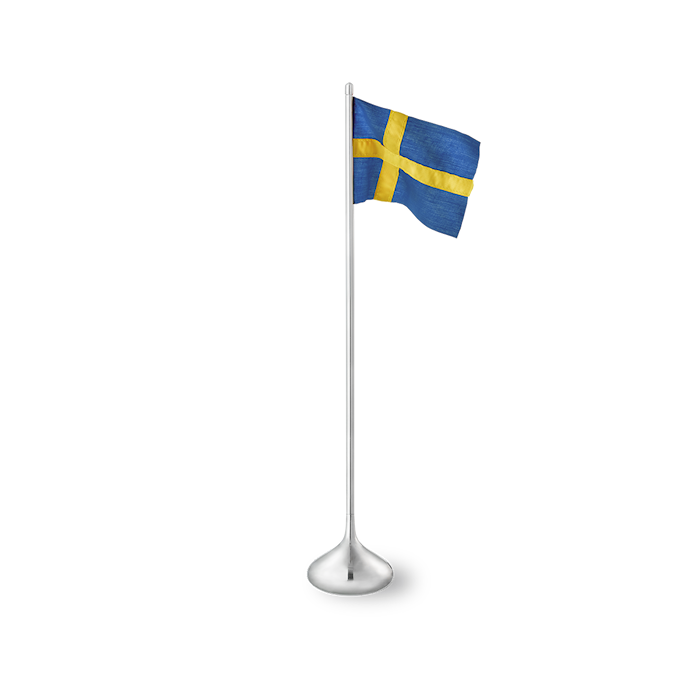 Bandiera svedese da tavolo alt. 35 color argento