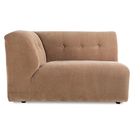 Vint couch: Element vänsterdel 1,5-sits Corduroy rib Brun