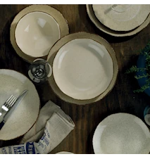 Porcelain Tableware Set 24 Pieces Cinnamon