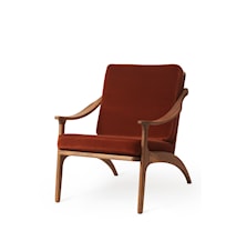 Lean Back Lounge Chair Brick Red fløyel Teak