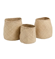Wicker basket seagrass 3pcs Natural
