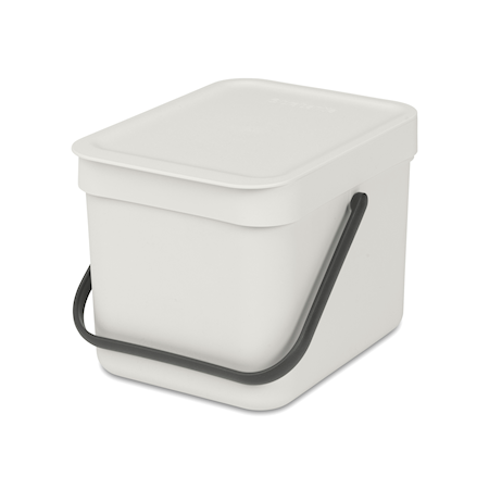 Affaldsspand Sort & Go 6 L, Lysegrå