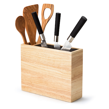 Caja para cuchillos con compartimento para utensilios