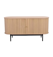 Haddington Sideboard 142x45 cm Ek/Metall Vitpigment/Svart