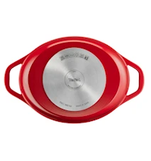 Air Oval Gryta med lock 30 cm 5,7 liter Röd
