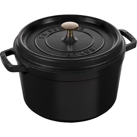 Staub Rund gryta 24 cm 4,8 liter Matt Svart