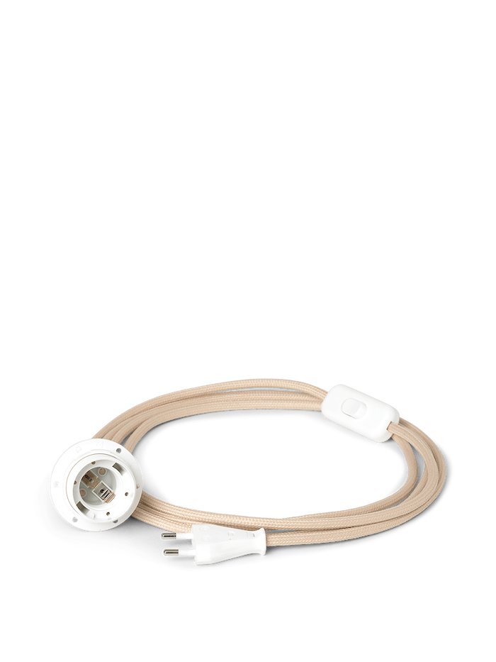 Fabric cord Sladdset till vägglampa Sand