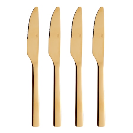 Raw Cutlery Kniv 4-pack Presentask Guld