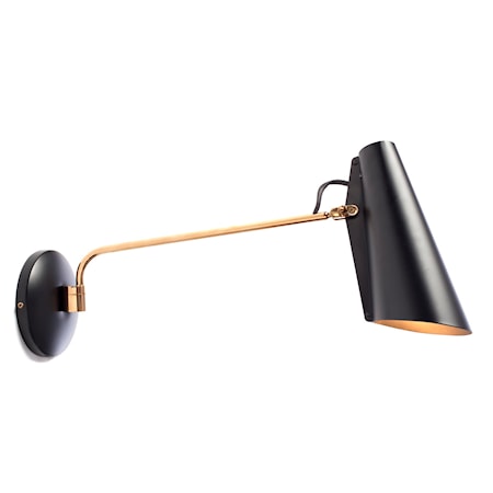 Birdy væglampe – Brass/black