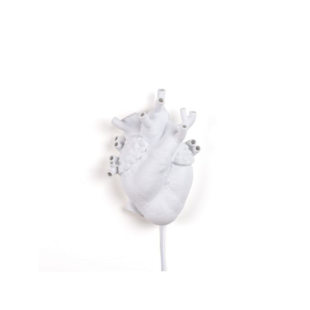 Heart Lamp Seinävalaisin 22 x 32 cm Posliini Valkoinen