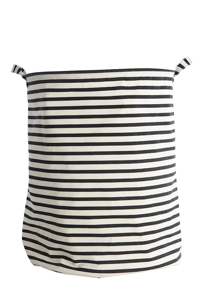 Laundry Basket Stripes Ø 40x50 cm Black/White