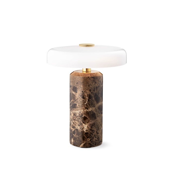 Trip Bordlampe Ø17x21 cm Mørk Emperador/Blank Opal