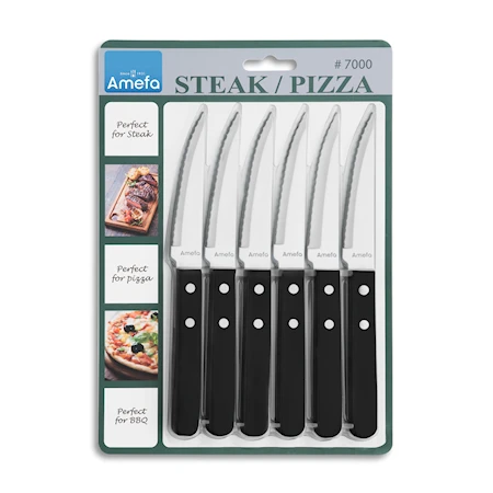 Pizza Noir grillkniv 6-pakning, svart