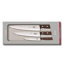 Knife Set with 3 pieces Wooden Handles