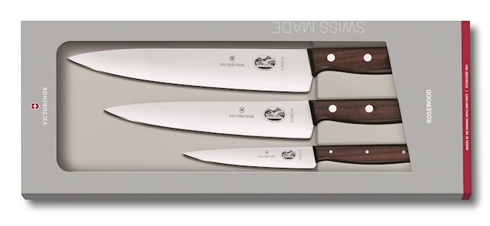 Knivset med 3 delar med trähandtag