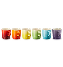 Rainbow Cappuccino Mugg 20 cl Set om 6 Multi