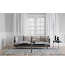 Shelton soffa grått tyg/svart ask/svart metall