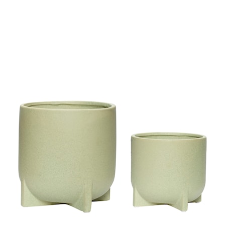 Hübsch Krukke Keramik Grøn 2-pak