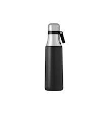 Wasserflasche 0,5 l Edelstahl/Schwarz