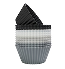 Muffinsformar, svart-vit-grå, 12-pack