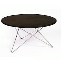 O-table leather sofabord – Black/stainless