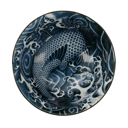 Japonism Carp Tayo skål 12,7 x 6,8 cm 350 ml, svart/blå