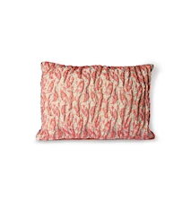 Floral Jacquard Weave Kudde Red/Pink 40x30 cm