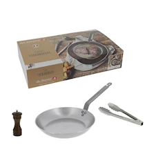 BOX #STEAKLOVER Frying Pan Mineral W Ø 26cm + Kitchen Pliers + Pepper mill
