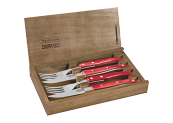 Churrasco premium 4 delar knivar presentask