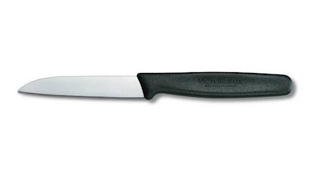 Couteau à éplucher avec manche en nylon noir 8 cm