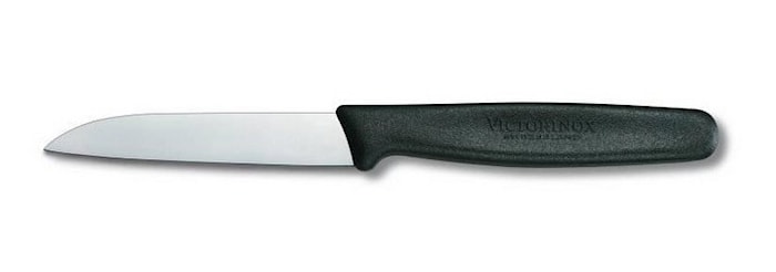 Couteau à éplucher avec manche en nylon noir 8 cm